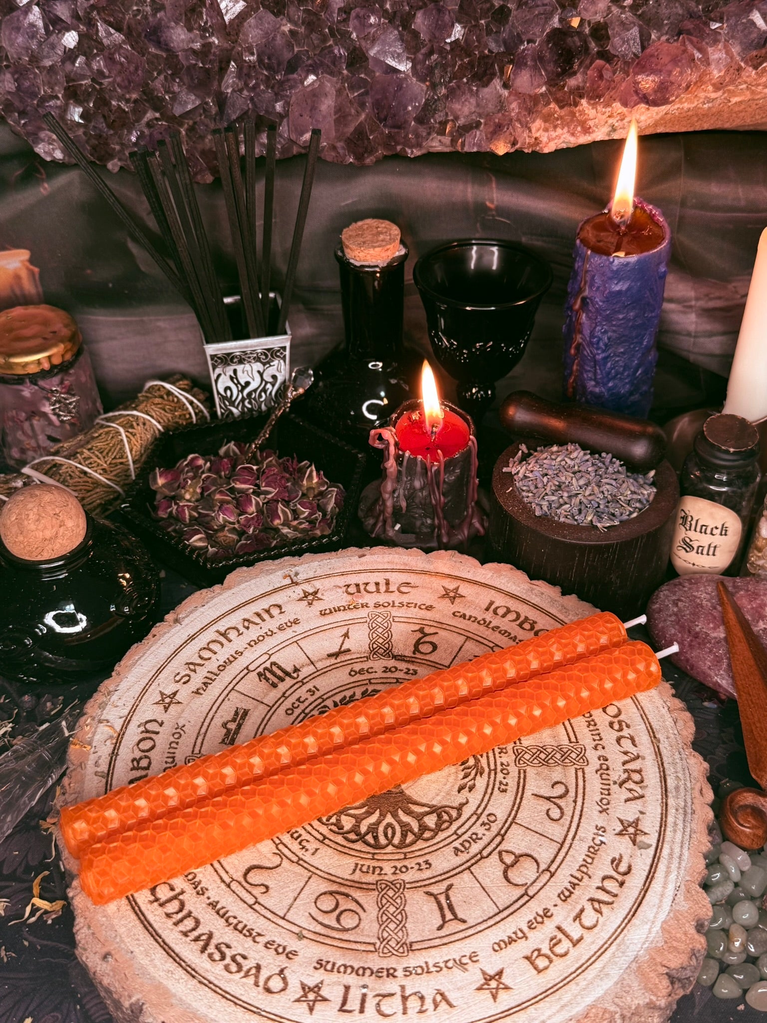 2 x Beeswax Candles - Orange