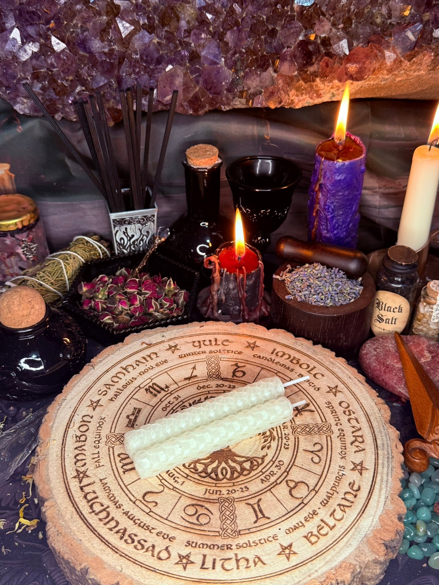 4 x Beeswax Spell Candle - White