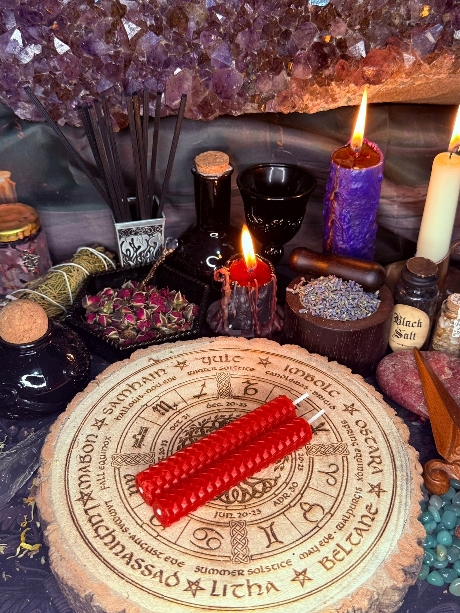4 x Beeswax Spell Candle - Red