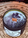 New Moon Candles with genuine crystals.