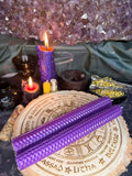 2 x Large Beeswax Candle - Purple