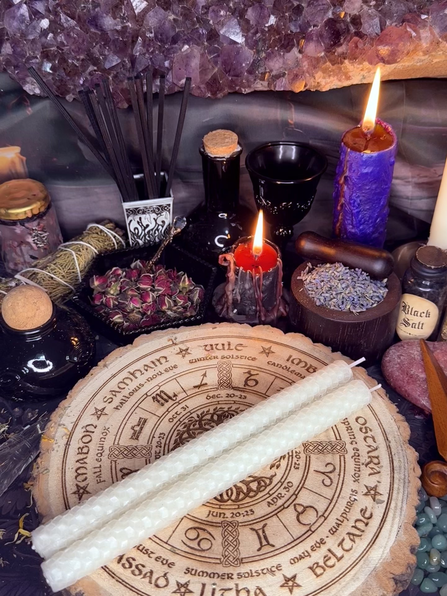 2 x Beeswax Candle - White