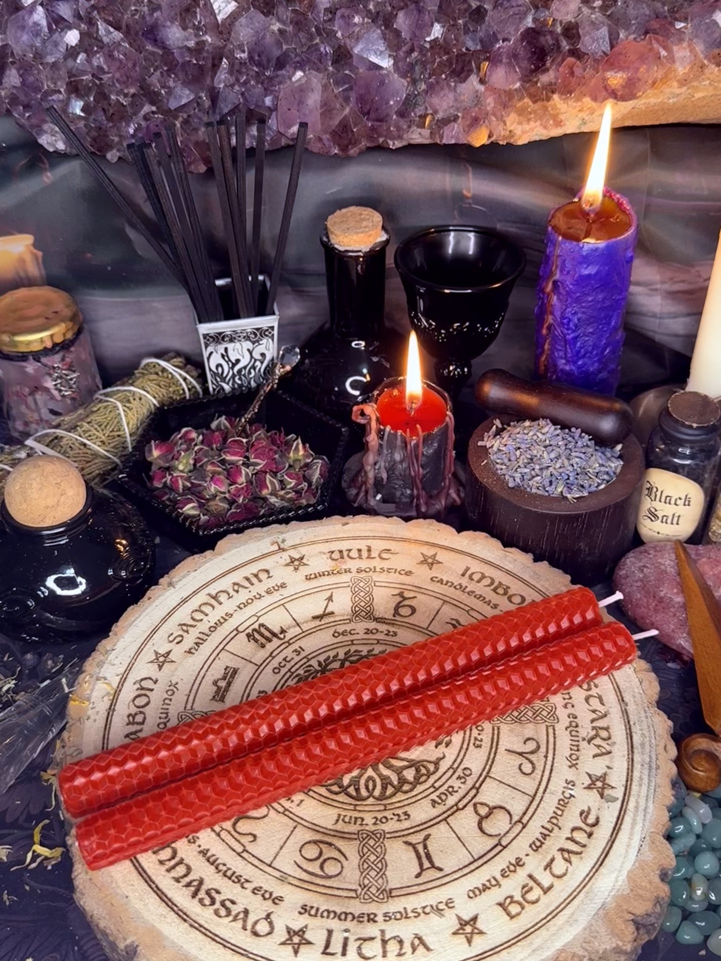 2 x Beeswax Candle - Red