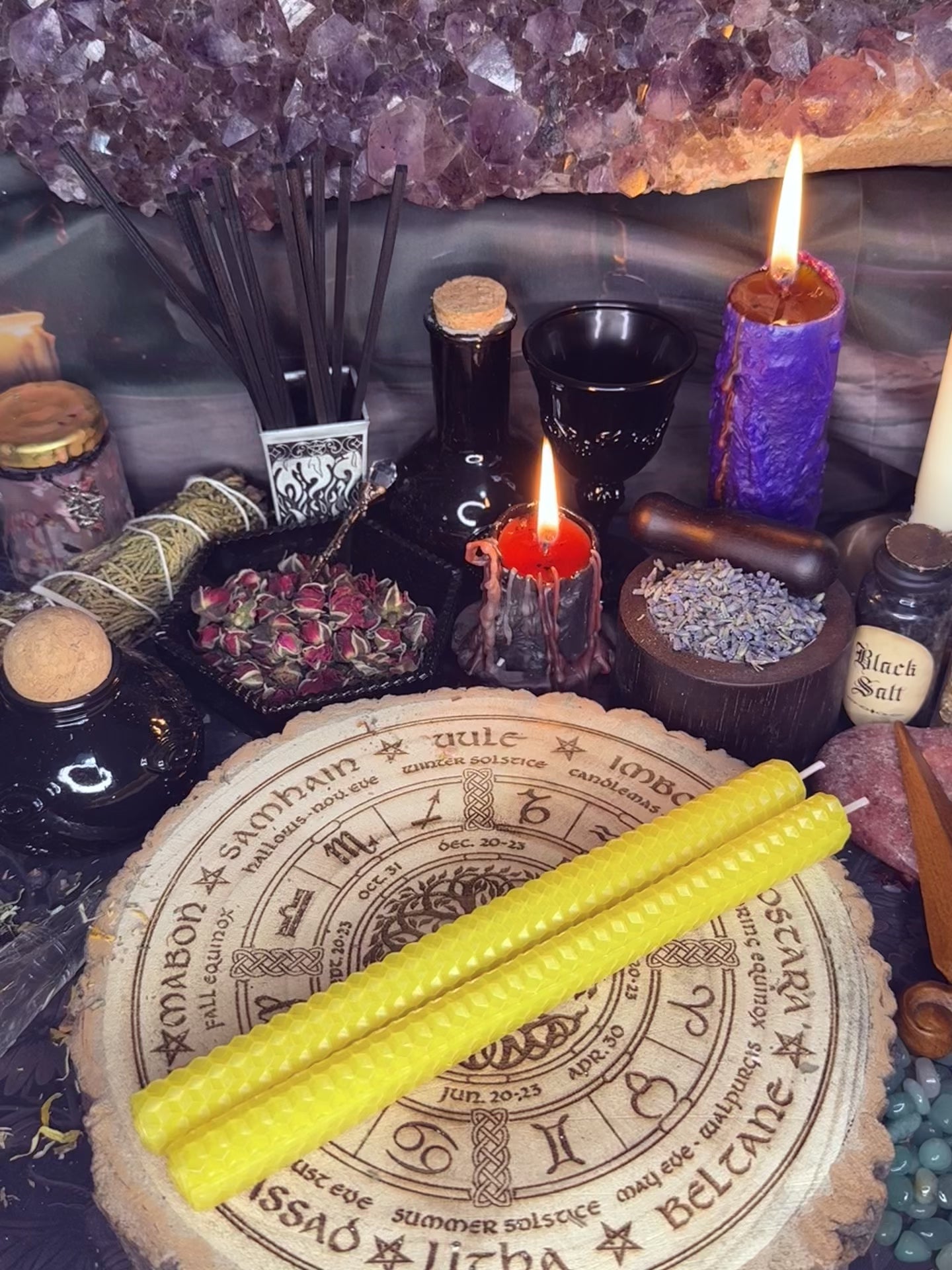 2 x Beeswax Candles - Yellow