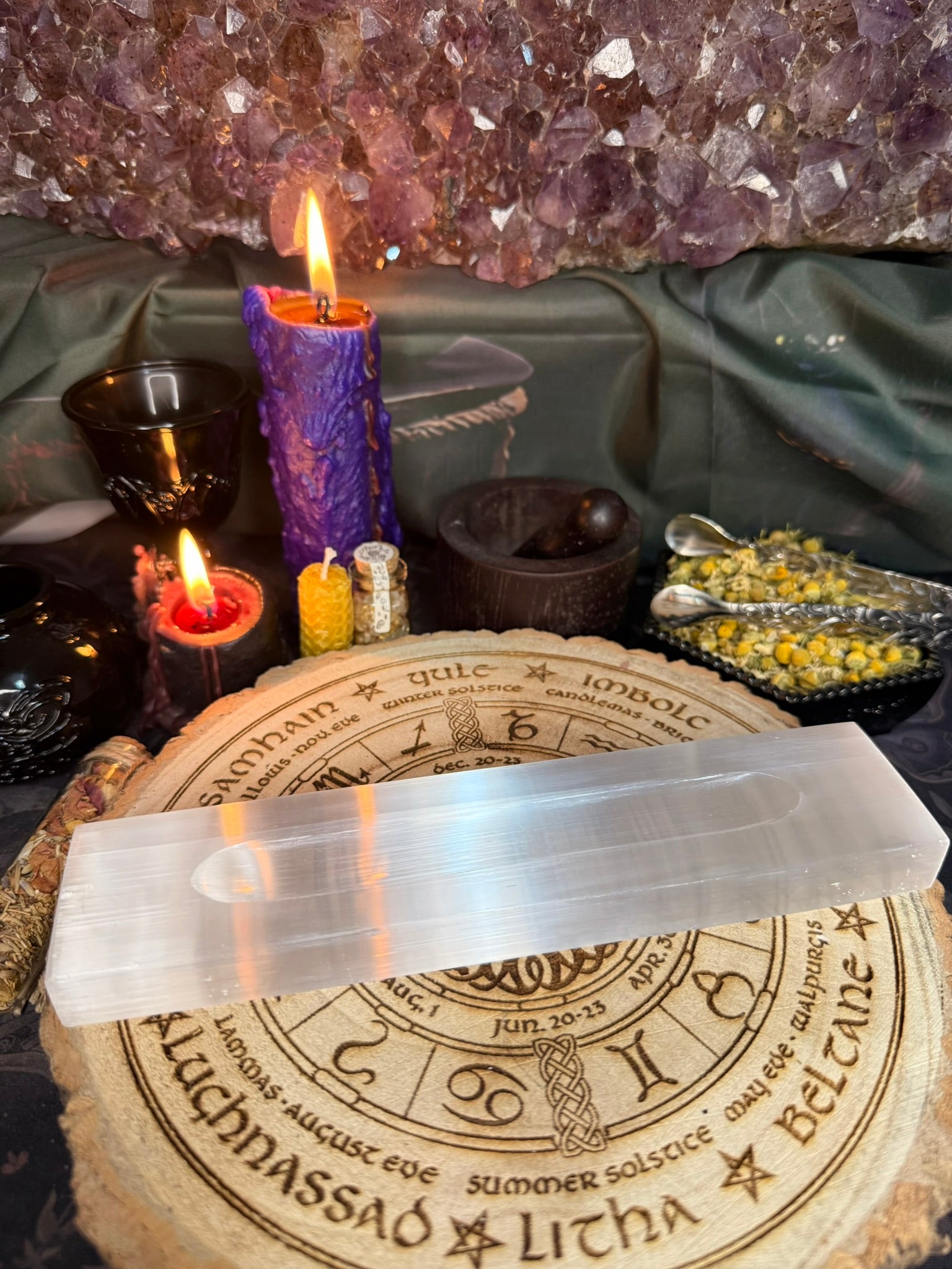 Selenite Flat Bar Cleansing Plate